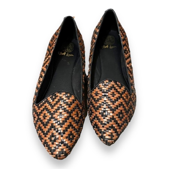 NEW Elliot Lucca Bonita Ballet Flat Aztec Black Tan Woven Point Toe Women 8.5 - Picture 3 of 10